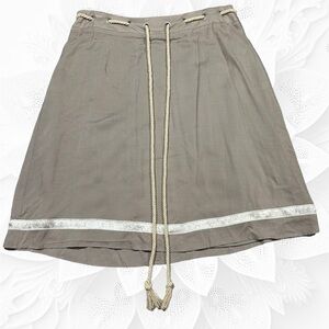Cute Tan Skirt With Rope Drawstring.